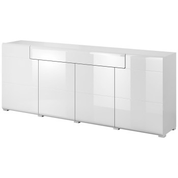 Kommode DELTO TL25 weiß / weiß Hochglanz