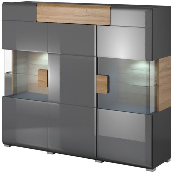 Kommode DELTO TL46 Eiche Grandson / Anthrazit Hochglanz