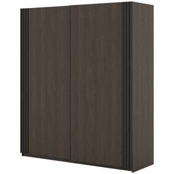 Schwebetürenschrank 180 IVAN 16 – Dunin-Eiche / Schwarz