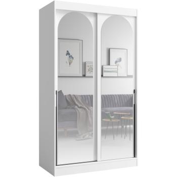 Schiebeschrank mit Spiegel 120 MOGI weiß + schwarz