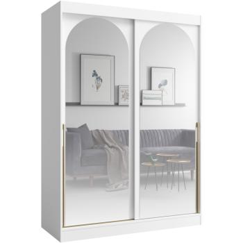 Schiebeschrank mit Spiegel 150 MOGI weiß + gold